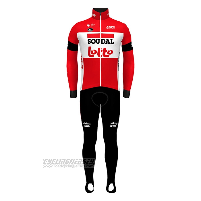 2022 Cycling Jersey Lotto Soudal Red Long Sleeve and Bib Short